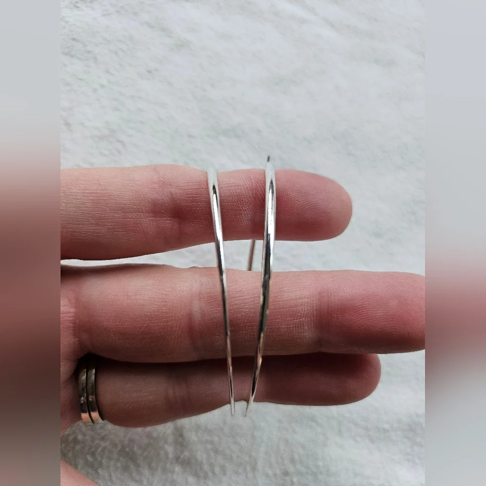 Premier Designs On The Town Silver Plated Hoop Earrings, Large, Reflective, NIB - Picture 8 of 16